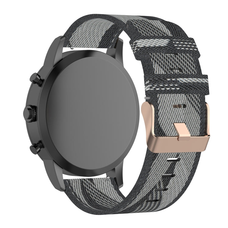 Bracelet de montre en nylon tissé à rayures de 22 mm pour montre intelligente hybride Fossil HR, homme Gen 4 Explorist HR & Sport
