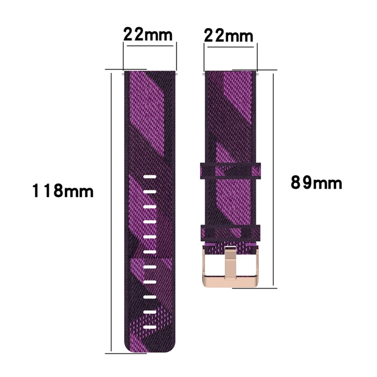 Bracelet de montre en nylon tissé à rayures de 22 mm pour montre intelligente hybride Fossil HR, homme Gen 4 Explorist HR & Sport