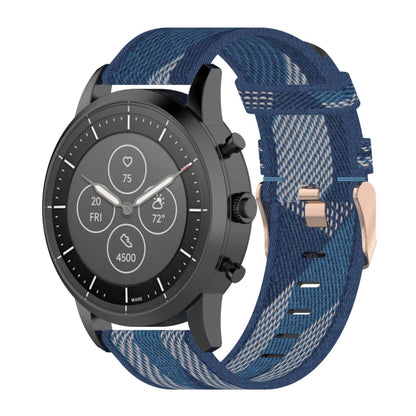 Bracelet de montre en nylon tissé à rayures de 22 mm pour montre intelligente hybride Fossil HR, homme Gen 4 Explorist HR & Sport