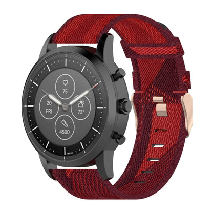 Bracelet de montre en nylon tissé à rayures de 22 mm pour montre intelligente hybride Fossil HR, homme Gen 4 Explorist HR & Sport