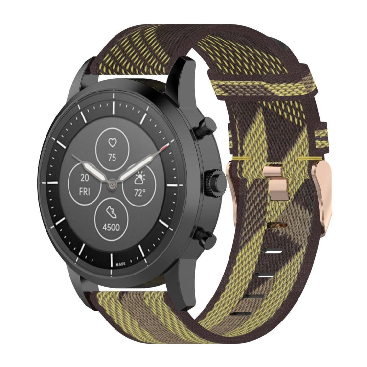Bracelet de montre en nylon tissé à rayures de 22 mm pour montre intelligente hybride Fossil HR, homme Gen 4 Explorist HR & Sport