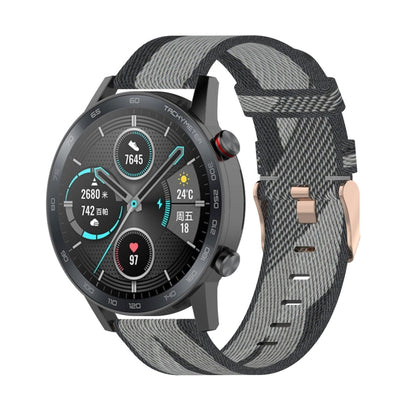Bracelet de montre en nylon tissé à rayures de 22 mm pour Huawei GT / GT2 46 mm, Honor Magic Watch 2 46 mm / Magic