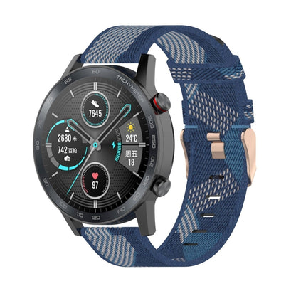 Bracelet de montre en nylon tissé à rayures de 22 mm pour Huawei GT / GT2 46 mm, Honor Magic Watch 2 46 mm / Magic