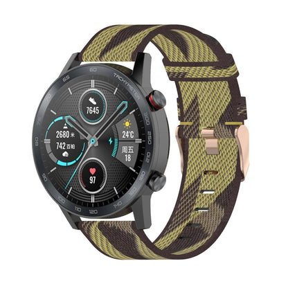 Bracelet de montre en nylon tissé à rayures de 22 mm pour Huawei GT / GT2 46 mm, Honor Magic Watch 2 46 mm / Magic