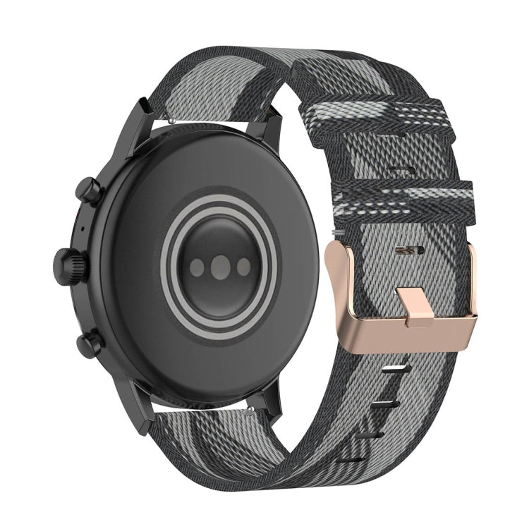Bracelet de montre en Nylon tissé à rayures de 22 mm, pour Fossil Gen 5 Carlyle, Gen 5 Julianna, Gen 5 Garrett, Gen 5 Carlyle HR