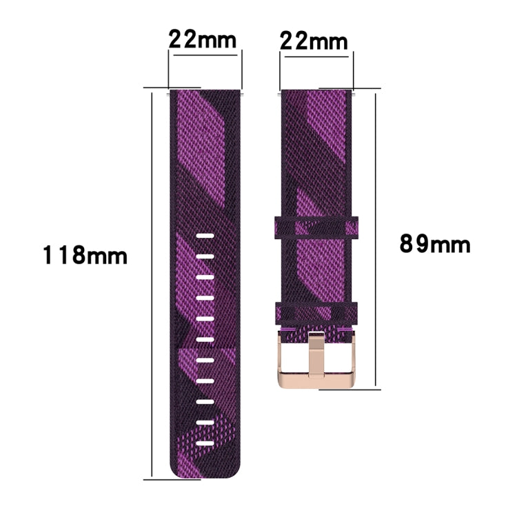 Bracelet de montre en Nylon tissé à rayures de 22 mm, pour Fossil Gen 5 Carlyle, Gen 5 Julianna, Gen 5 Garrett, Gen 5 Carlyle HR