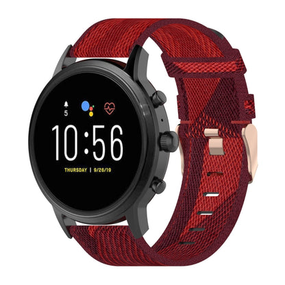 Bracelet de montre en Nylon tissé à rayures de 22 mm, pour Fossil Gen 5 Carlyle, Gen 5 Julianna, Gen 5 Garrett, Gen 5 Carlyle HR