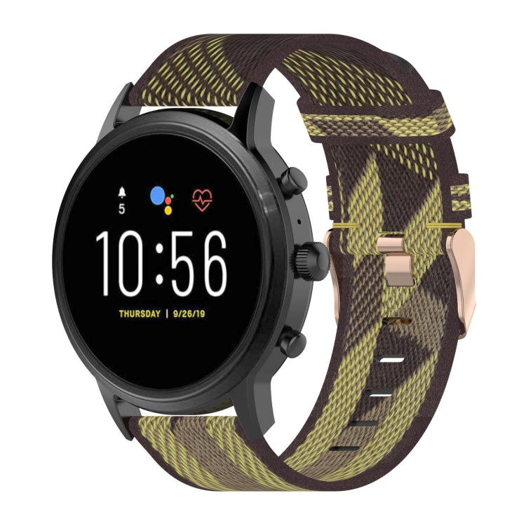 Bracelet de montre en Nylon tissé à rayures de 22 mm, pour Fossil Gen 5 Carlyle, Gen 5 Julianna, Gen 5 Garrett, Gen 5 Carlyle HR