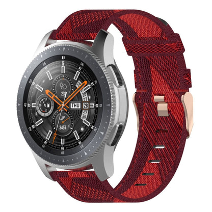 Bracelet de montre en nylon tissé à rayures de 22 mm pour Galaxy Watch 46 mm / Gear S3