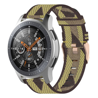 Bracelet de montre en nylon tissé à rayures de 22 mm pour Galaxy Watch 46 mm / Gear S3