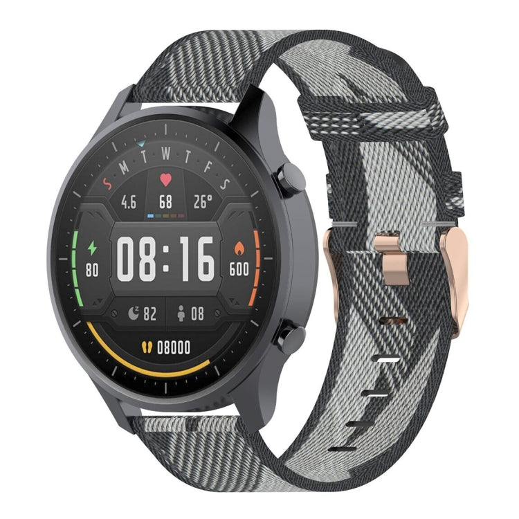 Bracelet de montre en nylon tissé à rayures de 22 mm pour la couleur de la montre Xiaomi Mi, Garmin Vivoactive 4