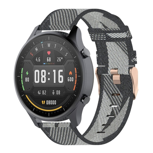Bracelet de montre en nylon tissé à rayures de 22 mm pour la couleur de la montre Xiaomi Mi, Garmin Vivoactive 4