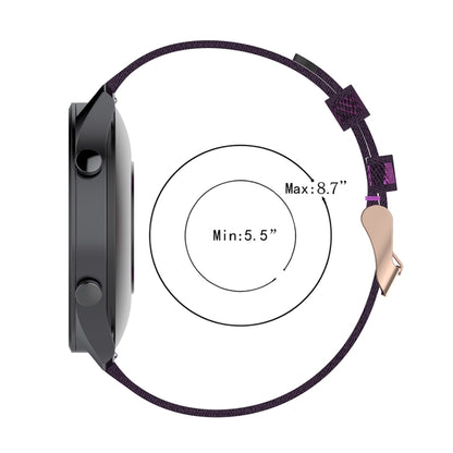 Bracelet de montre en nylon tissé à rayures de 22 mm pour la couleur de la montre Xiaomi Mi, Garmin Vivoactive 4