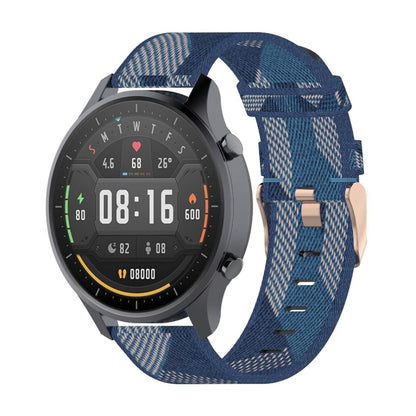 Bracelet de montre en nylon tissé à rayures de 22 mm pour la couleur de la montre Xiaomi Mi, Garmin Vivoactive 4