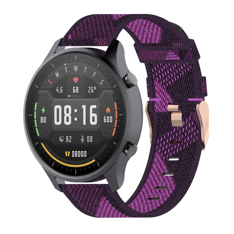 Bracelet de montre en nylon tissé à rayures de 22 mm pour la couleur de la montre Xiaomi Mi, Garmin Vivoactive 4