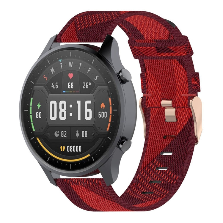Bracelet de montre en nylon tissé à rayures de 22 mm pour la couleur de la montre Xiaomi Mi, Garmin Vivoactive 4