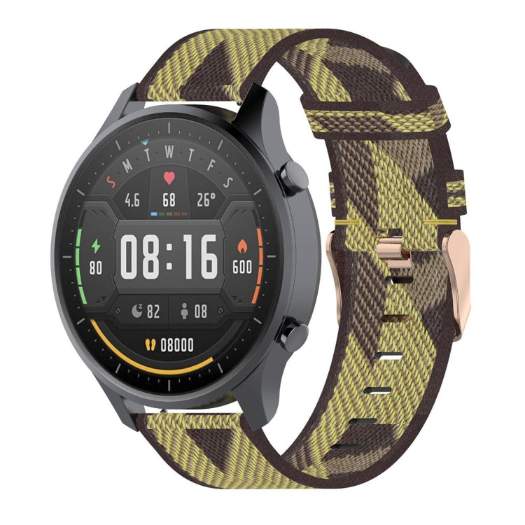 Bracelet de montre en nylon tissé à rayures de 22 mm pour la couleur de la montre Xiaomi Mi, Garmin Vivoactive 4