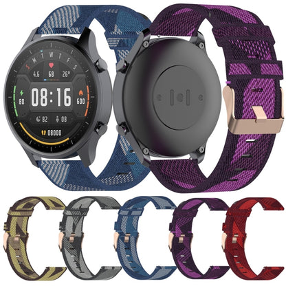 Bracelet de montre en nylon tissé à rayures de 22 mm pour la couleur de la montre Xiaomi Mi, Garmin Vivoactive 4