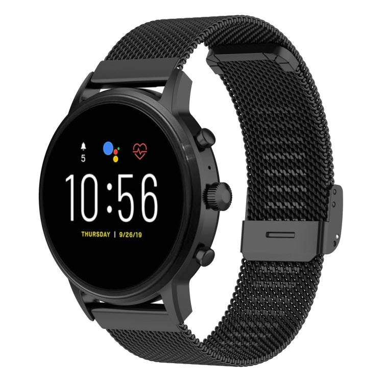 Bracelet de montre en maille métallique de 22 mm, pour Fossil Gen 5 Carlyle / Gen 5 Julianna / Gen 5 Garrett / Gen 5 Carlyle HR