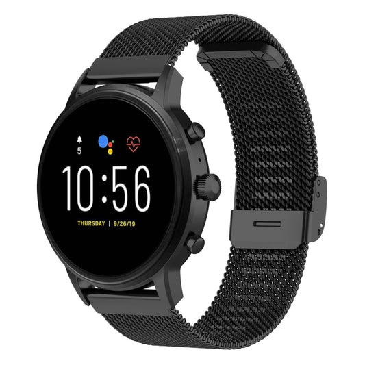 Bracelet de montre en maille métallique de 22 mm, pour Fossil Gen 5 Carlyle / Gen 5 Julianna / Gen 5 Garrett / Gen 5 Carlyle HR