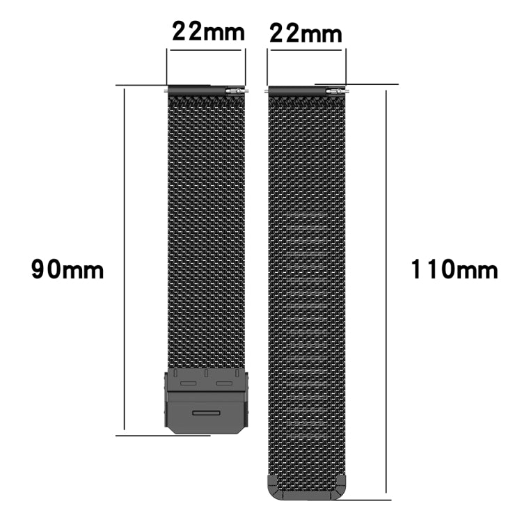 Bracelet de montre en maille métallique de 22 mm, pour Fossil Gen 5 Carlyle / Gen 5 Julianna / Gen 5 Garrett / Gen 5 Carlyle HR
