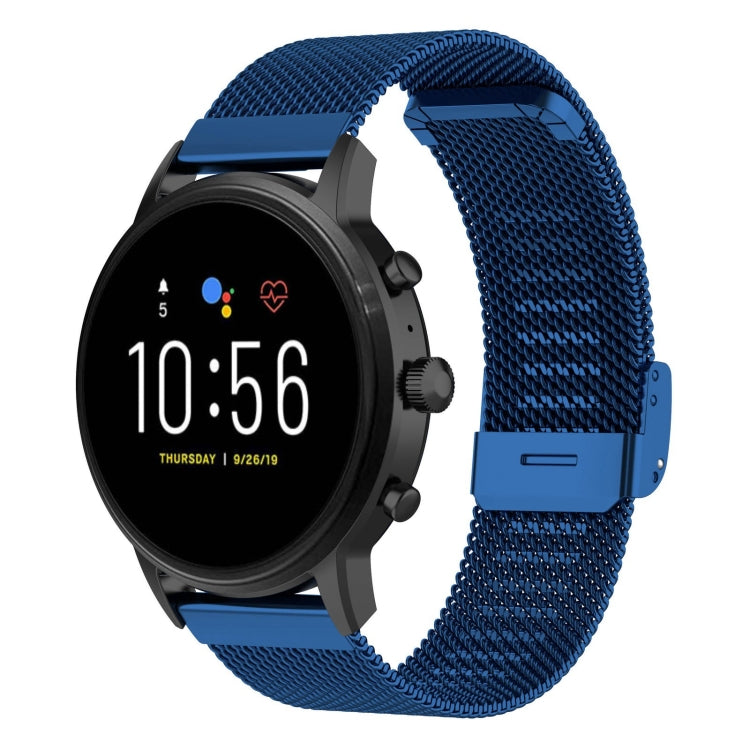 Bracelet de montre en maille métallique de 22 mm, pour Fossil Gen 5 Carlyle / Gen 5 Julianna / Gen 5 Garrett / Gen 5 Carlyle HR