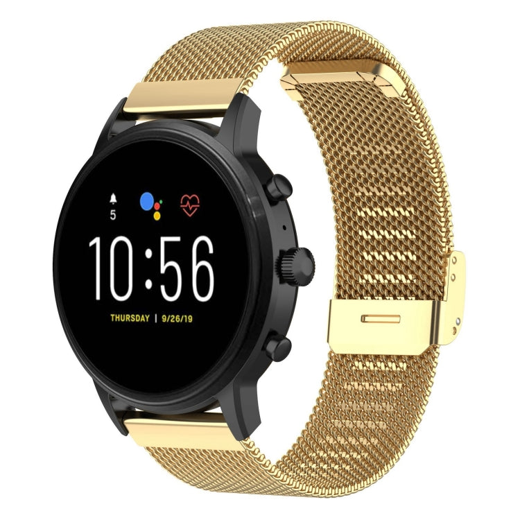 Bracelet de montre en maille métallique de 22 mm, pour Fossil Gen 5 Carlyle / Gen 5 Julianna / Gen 5 Garrett / Gen 5 Carlyle HR