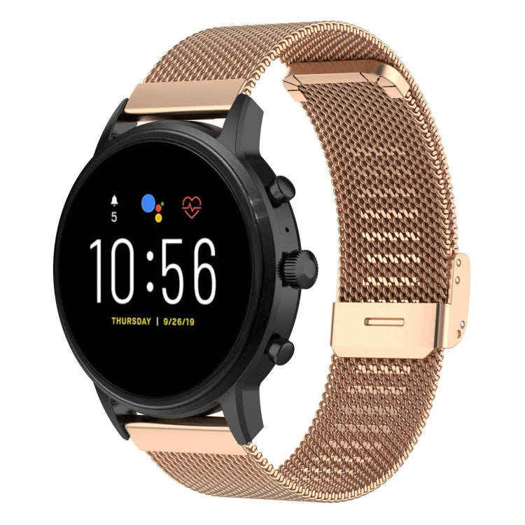 Bracelet de montre en maille métallique de 22 mm, pour Fossil Gen 5 Carlyle / Gen 5 Julianna / Gen 5 Garrett / Gen 5 Carlyle HR
