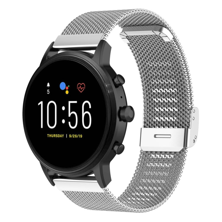 Bracelet de montre en maille métallique de 22 mm, pour Fossil Gen 5 Carlyle / Gen 5 Julianna / Gen 5 Garrett / Gen 5 Carlyle HR