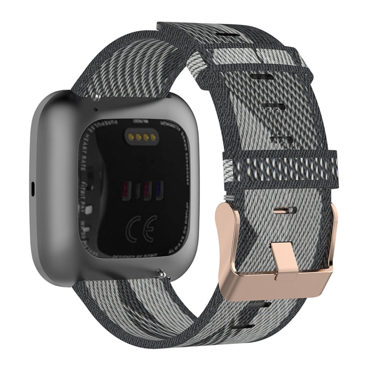 Bracelet de montre en nylon tissé à rayures de 23 mm pour Fitbit Versa 2, Fitbit Versa, Fitbit Versa Lite, Fitbit Blaze