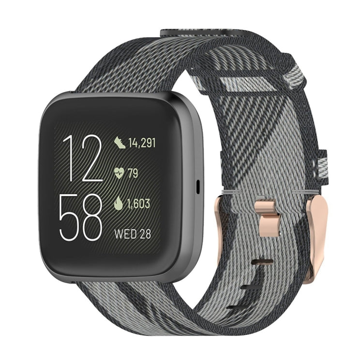Bracelet de montre en nylon tissé à rayures de 23 mm pour Fitbit Versa 2, Fitbit Versa, Fitbit Versa Lite, Fitbit Blaze