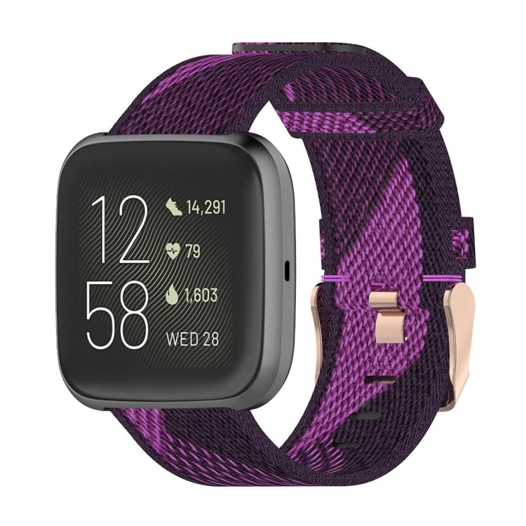 Bracelet de montre en nylon tissé à rayures de 23 mm pour Fitbit Versa 2, Fitbit Versa, Fitbit Versa Lite, Fitbit Blaze