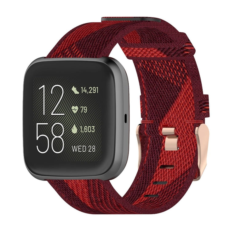 Bracelet de montre en nylon tissé à rayures de 23 mm pour Fitbit Versa 2, Fitbit Versa, Fitbit Versa Lite, Fitbit Blaze