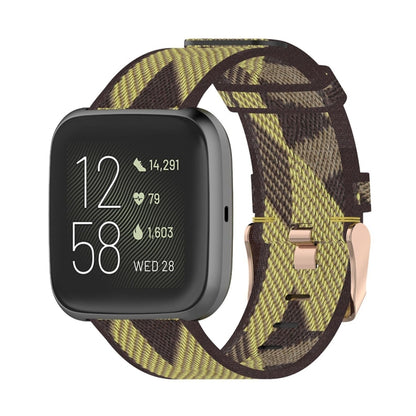 Bracelet de montre en nylon tissé à rayures de 23 mm pour Fitbit Versa 2, Fitbit Versa, Fitbit Versa Lite, Fitbit Blaze