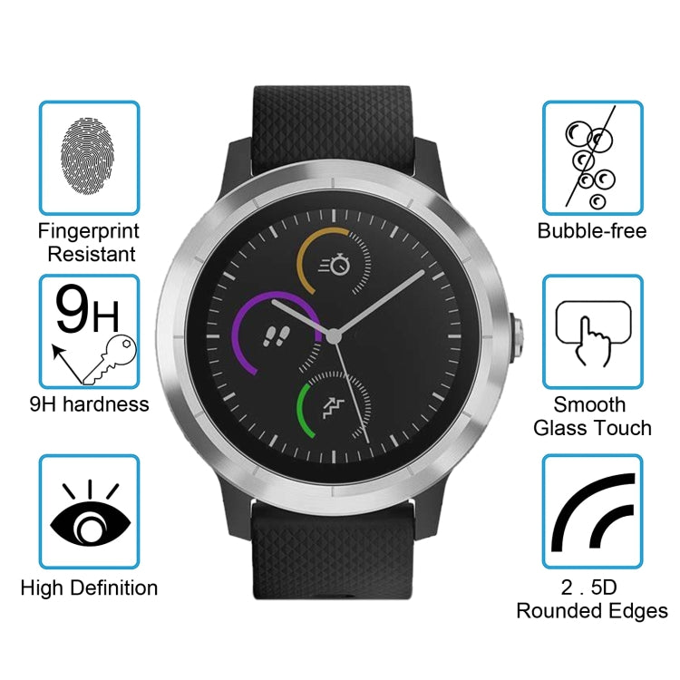 ENKAY Hat-Prince pour montre intelligente Garmin vivoactive 3, 2 pièces, dureté de Surface 0.2mm 9H 2.15D, Film d'écran en verre trempé antidéflagrant