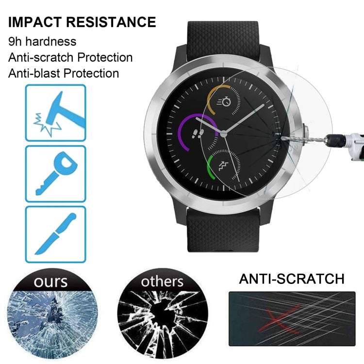 ENKAY Hat-Prince pour montre intelligente Garmin vivoactive 3, 2 pièces, dureté de Surface 0.2mm 9H 2.15D, Film d'écran en verre trempé antidéflagrant