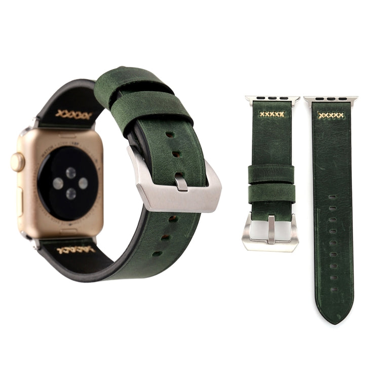 Pour Apple Watch Ultra 49mm/série 8&7 45mm/SE 2&6&SE&5&4 44mm/3&2&1 42mm rétro XX ligne motif bracelet de montre en cuir véritable, For 42mm