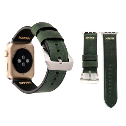 Pour Apple Watch Ultra 49mm/série 8&7 45mm/SE 2&6&SE&5&4 44mm/3&2&1 42mm rétro XX ligne motif bracelet de montre en cuir véritable, For 42mm