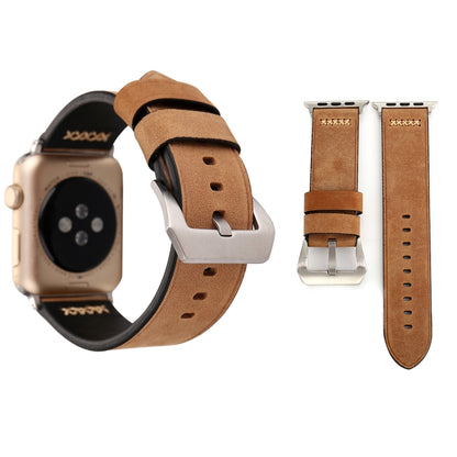 Pour Apple Watch Ultra 49mm/série 8&7 45mm/SE 2&6&SE&5&4 44mm/3&2&1 42mm rétro XX ligne motif bracelet de montre en cuir véritable, For 42mm