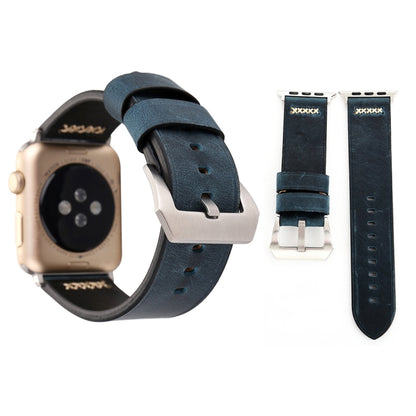 Pour Apple Watch Ultra 49mm/série 8&7 45mm/SE 2&6&SE&5&4 44mm/3&2&1 42mm rétro XX ligne motif bracelet de montre en cuir véritable, For 42mm