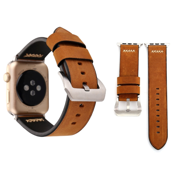 Pour Apple Watch Ultra 49mm/série 8&7 45mm/SE 2&6&SE&5&4 44mm/3&2&1 42mm rétro XX ligne motif bracelet de montre en cuir véritable, For 42mm