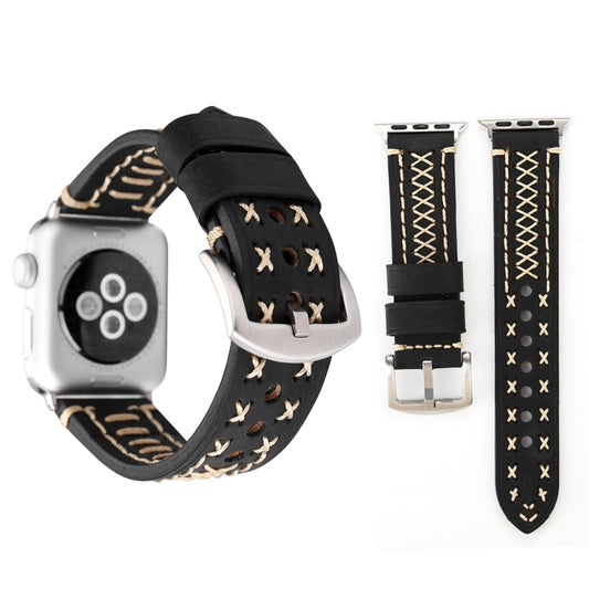 Pour Apple Watch Ultra 49mm/série 8&7 45mm/SE 2&6&SE&5&4 44mm/3&2&1 42mm bracelet de montre en cuir véritable à motif de ligne manuelle, For 42mm