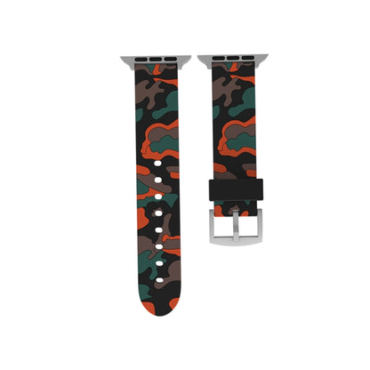 Pour Apple Watch Series 3 & 2 & 1 38 mm Bracelet de montre en silicone à motif camouflage, 38mm