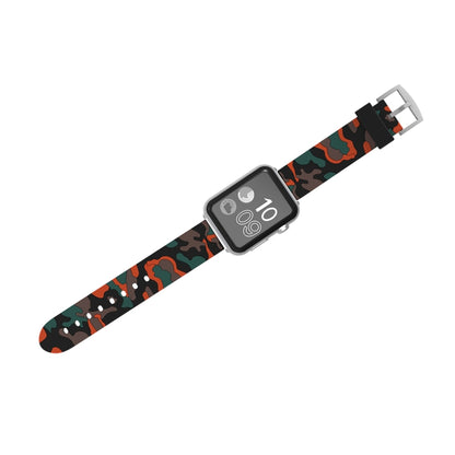 Pour Apple Watch Series 3 & 2 & 1 38 mm Bracelet de montre en silicone à motif camouflage, 38mm