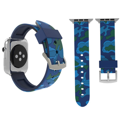Pour Apple Watch Series 3 & 2 & 1 38 mm Bracelet de montre en silicone à motif camouflage, 38mm
