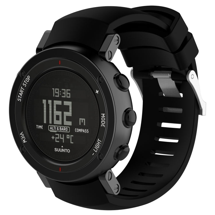 Bracelet de montre en silicone pour SUUNTO Core ALU Noir