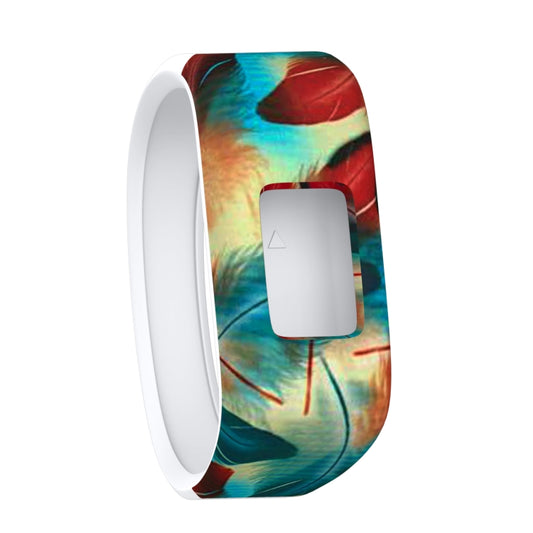Bracelet de montre de sport en silicone à motif de plumes colorées pour Garmin Vivofit JR, taille : petit