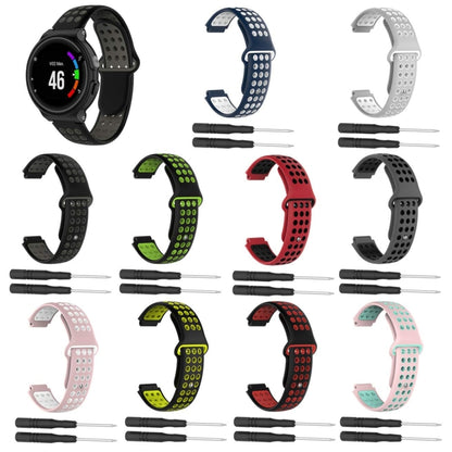 Bracelet de montre sport en silicone double couleur pour Garmin Forerunner 220 / Approach S5 / S20