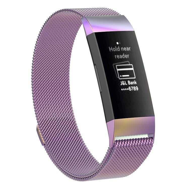 Bracelet de montre magnétique en acier inoxydable pour FITBIT Charge 3, taille: petit, 187x18 mm
