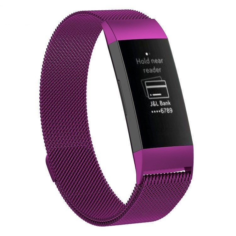 Bracelet de montre magnétique en acier inoxydable pour FITBIT Charge 3, taille: petit, 187x18 mm
